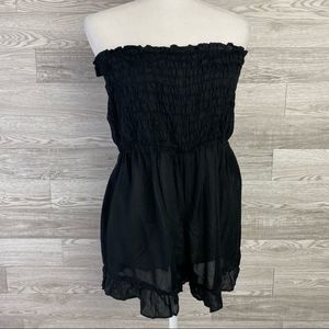 NWT Akasa Women Black Ruffle Romper